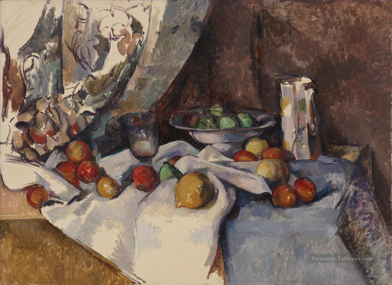 Nature morte Post bouteille coupe et fruits Paul Cézanne Peintures à l'huile